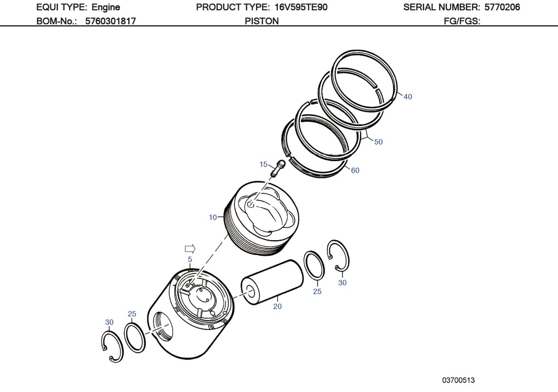 MTU 5760370076 Technical Engineering Exploded View