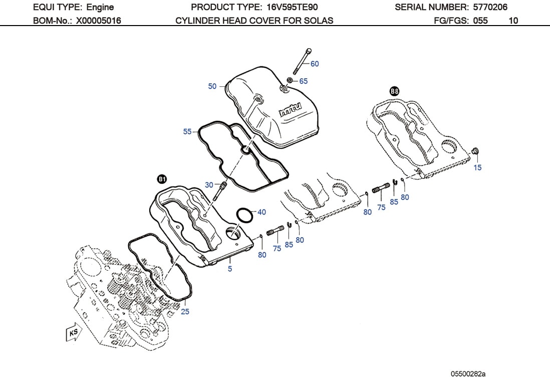 MTU 5760550180 Technical Engineering Exploded View
