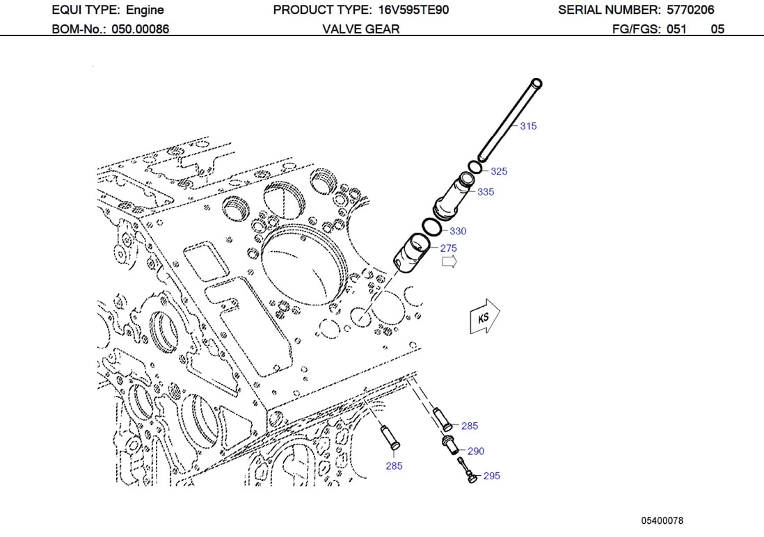 MTU 5760500530 Technical Engineering Exploded View