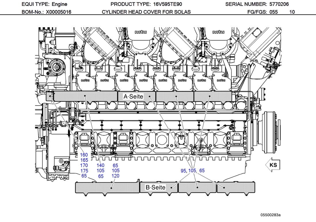 MTU 5860780084 Technical Engineering Exploded View