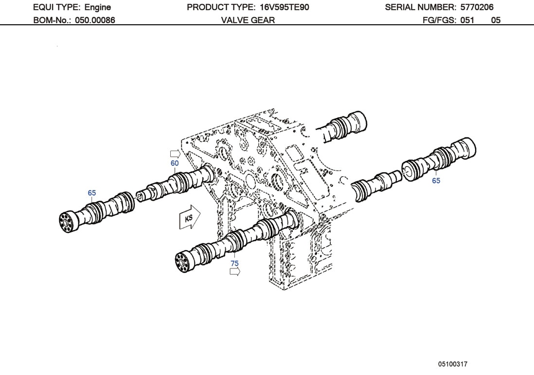 MTU 5770510601 Technical Engineering Exploded View