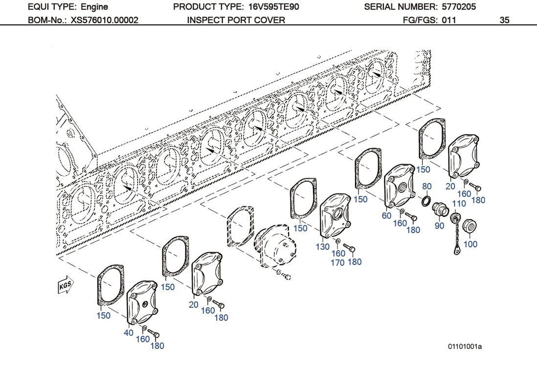 MTU 5730110180 Technical Engineering Exploded View