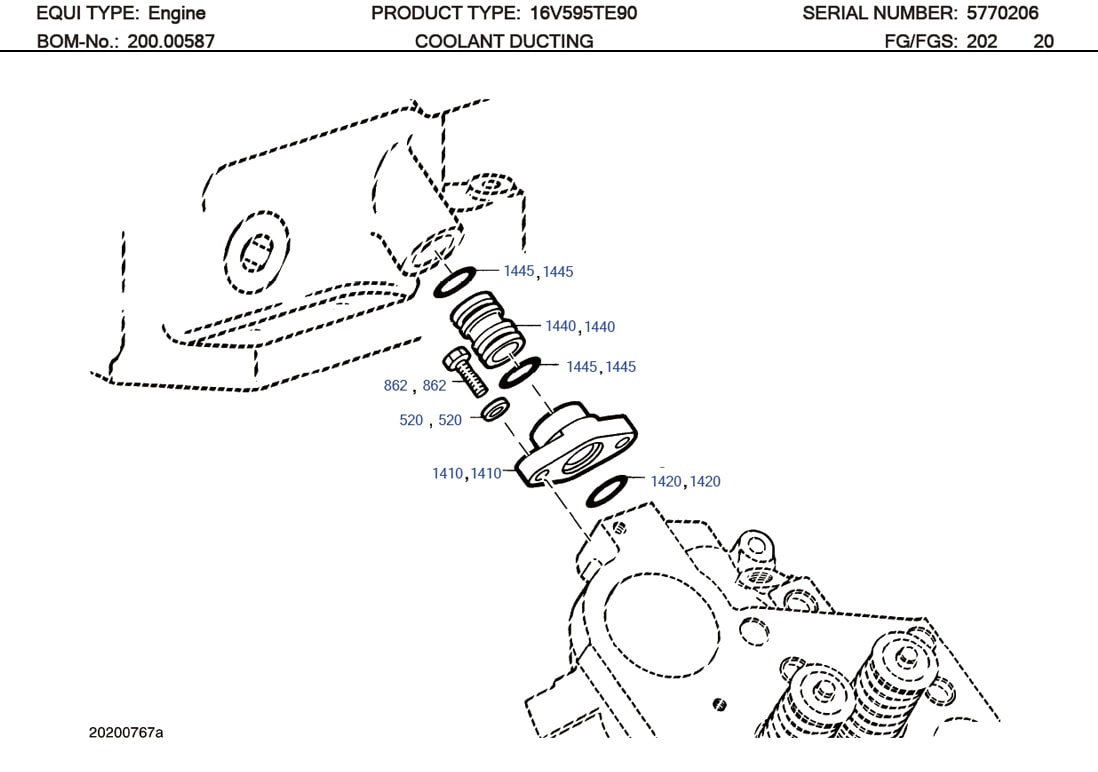 MTU 735078025008 Technical Engineering Exploded View