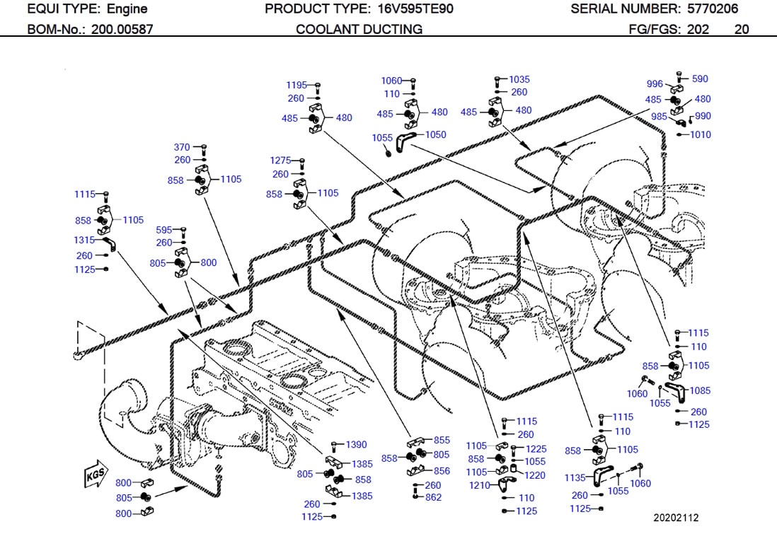 MTU 700327008000 Technical Engineering Exploded View
