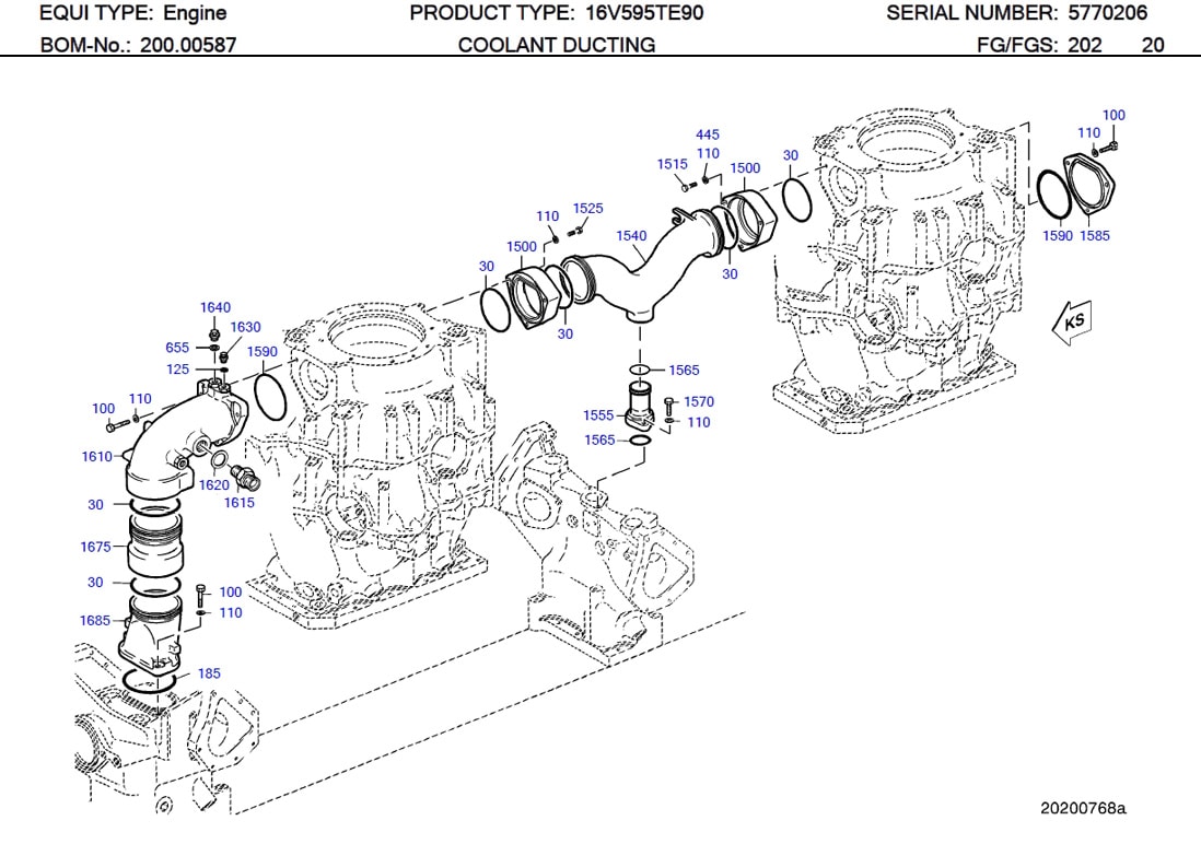 MTU 735070032000 Technical Engineering Exploded View