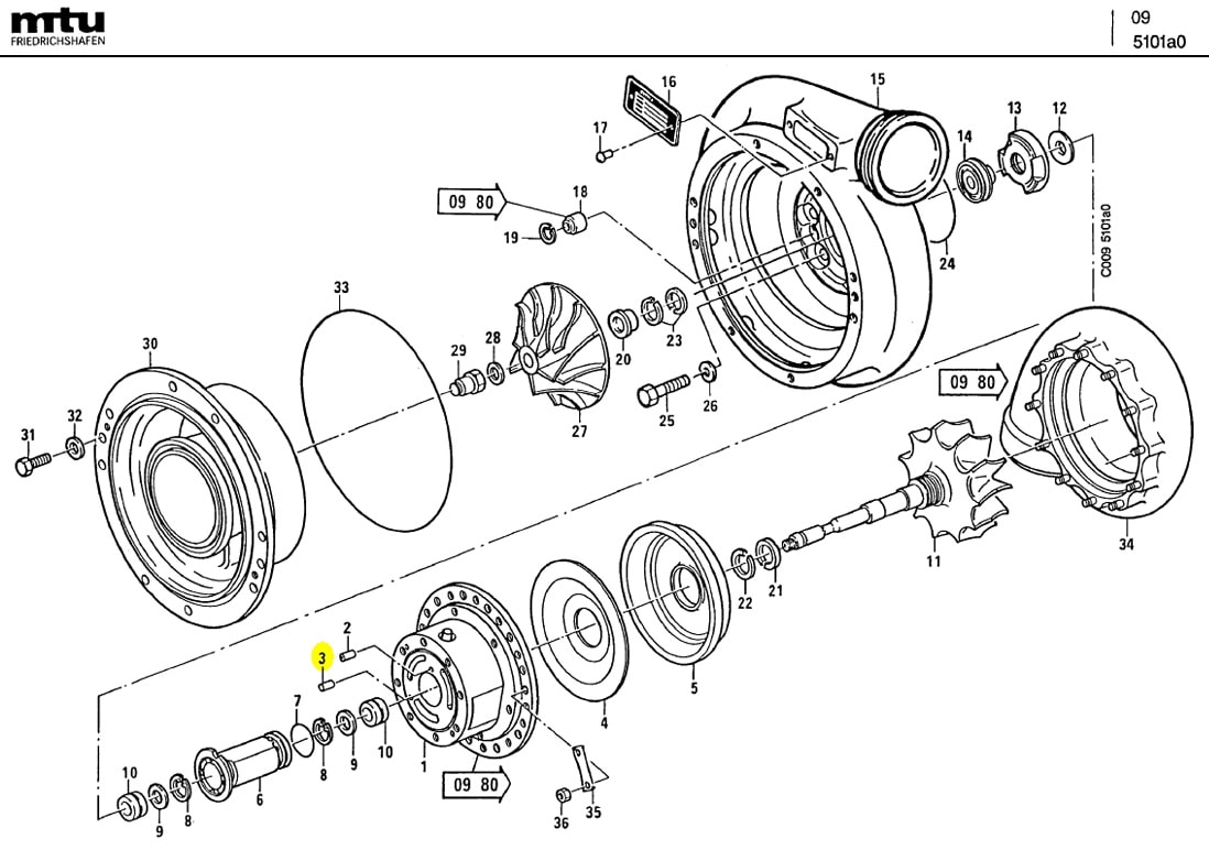 MTU 000007005115 Technical Engineering Exploded View