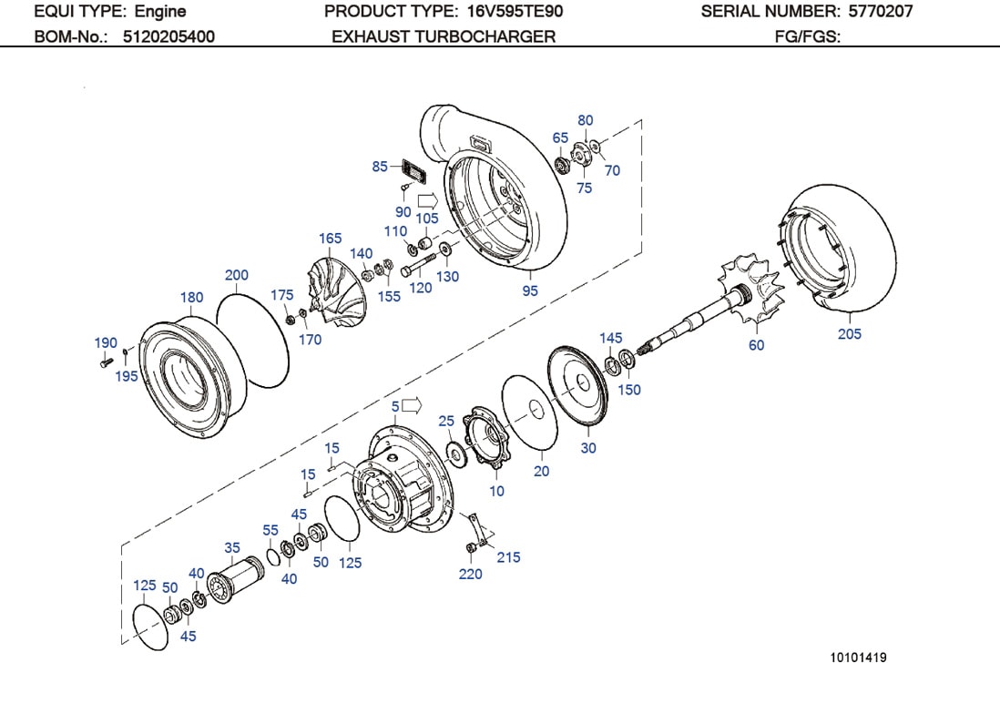 MTU 5129940030 Technical Engineering Exploded View