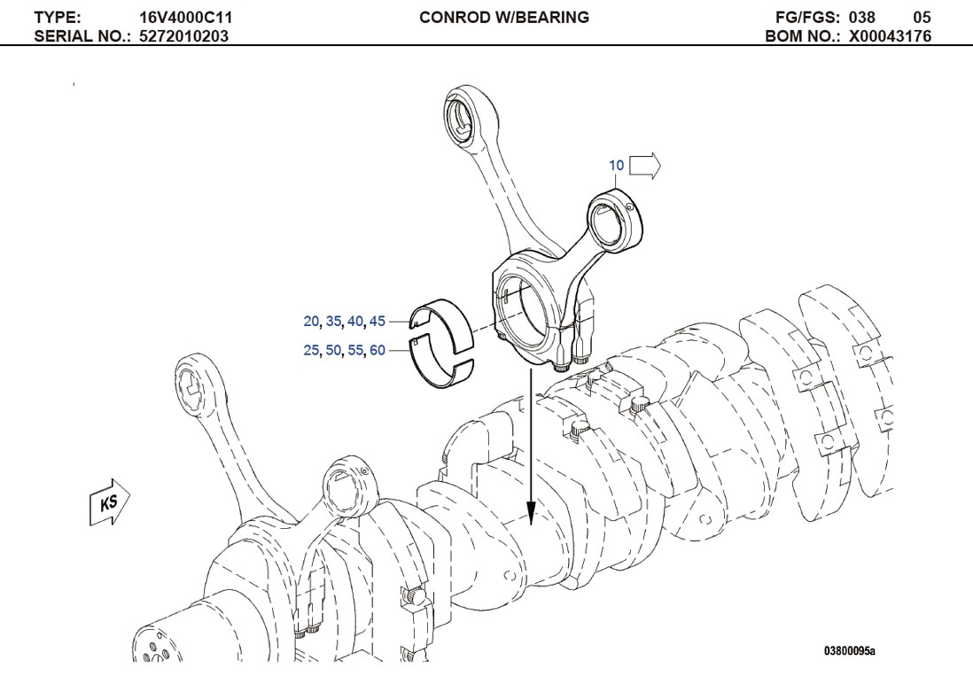 MTU X00043219 Technical Engineering Exploded View