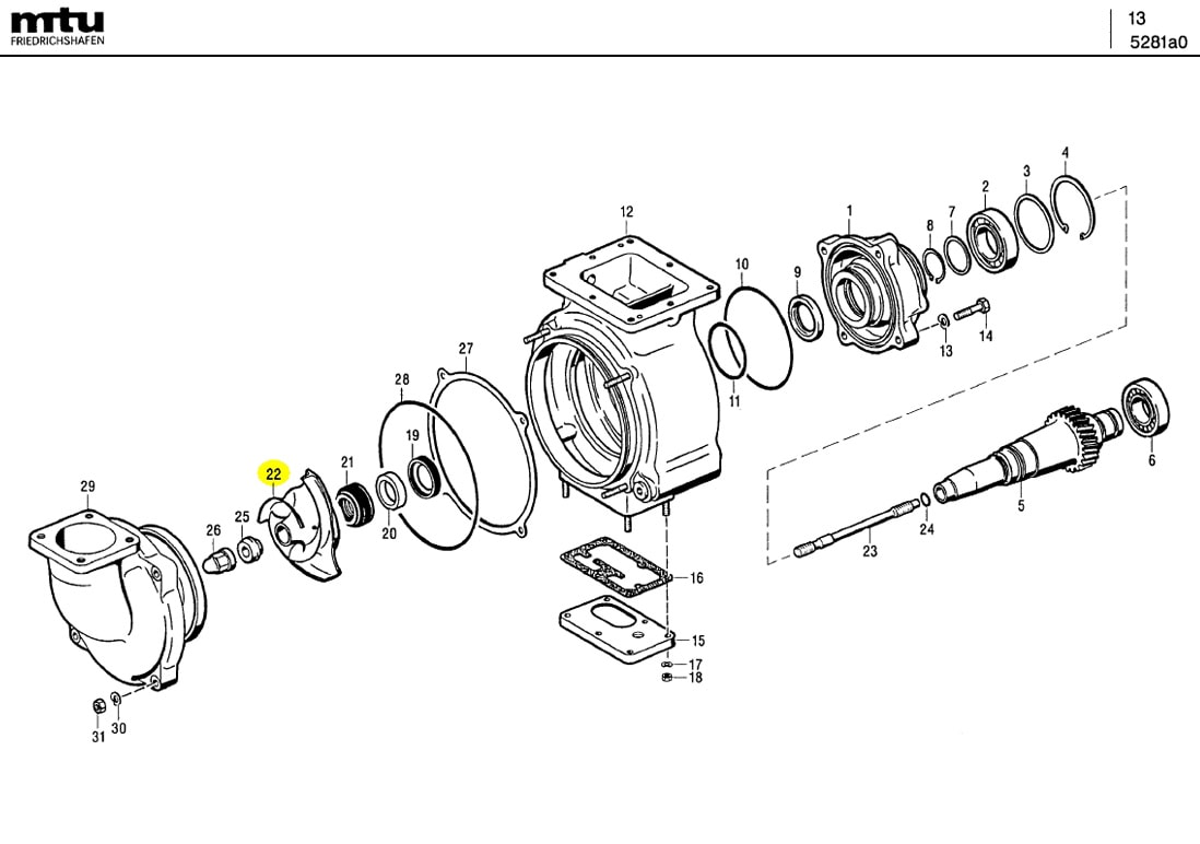 MTU 5582040406 SEAWATER PUMP IMPELLER