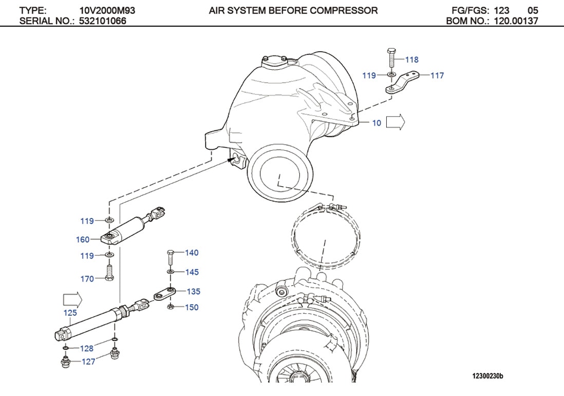 MTU X00041465 Technical Engineering Exploded View