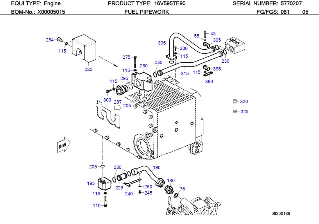 MTU X00003327 Technical Engineering Exploded View