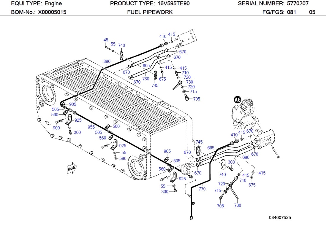 MTU 5760701532 Technical Engineering Exploded View