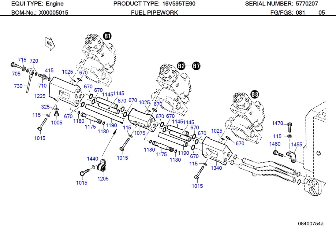 MTU 5502030043 Technical Engineering Exploded View