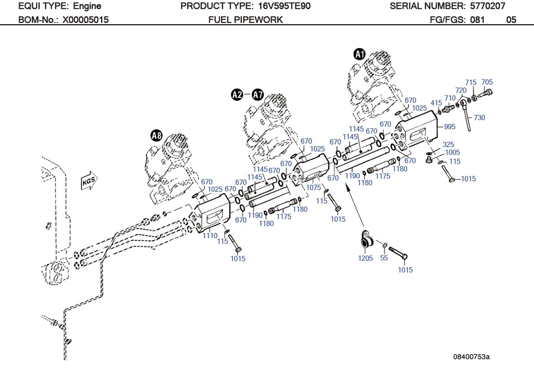 MTU 5840700280 Technical Engineering Exploded View
