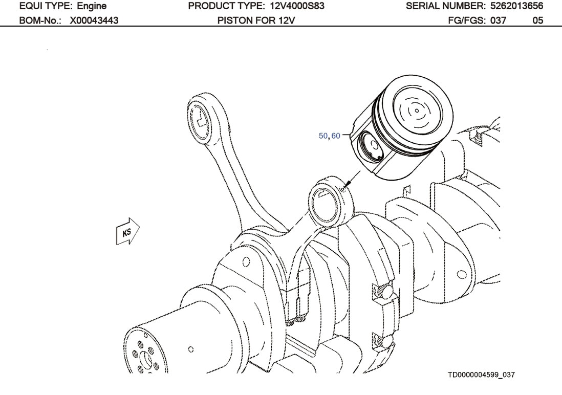 MTU EX59403700072 Technical Engineering Exploded View