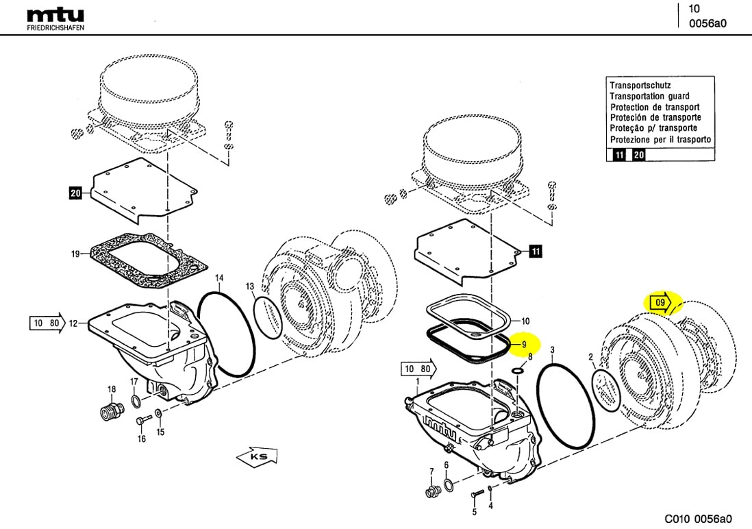 MTU 5590981380 Technical Engineering Exploded View