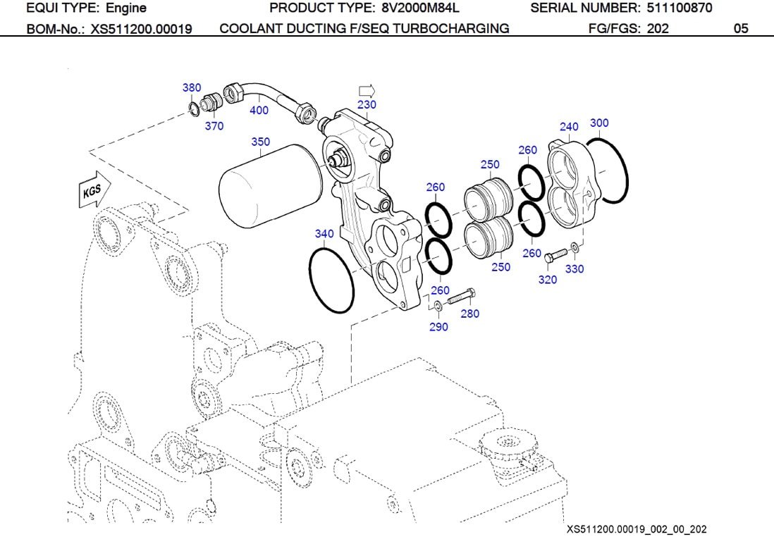 MTU X59320200040 FILTER CARTRIDGE FOR COOLANT