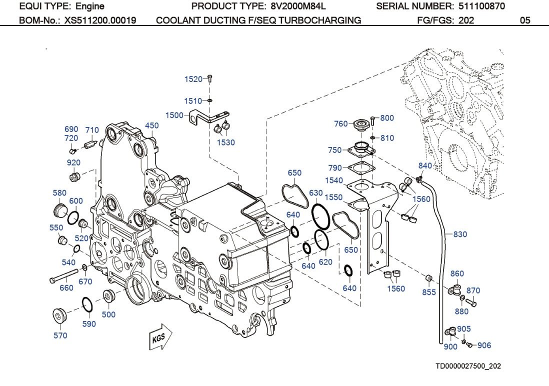 MTU X59320200040 FILTER CARTRIDGE FOR COOLANT