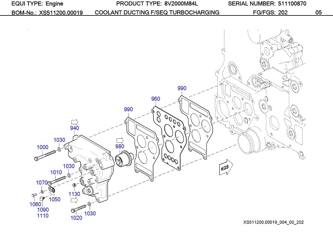 MTU X59320200040 FILTER CARTRIDGE FOR COOLANT