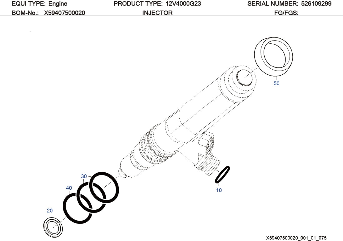 MTU XP59307500002 Technical Engineering Exploded View