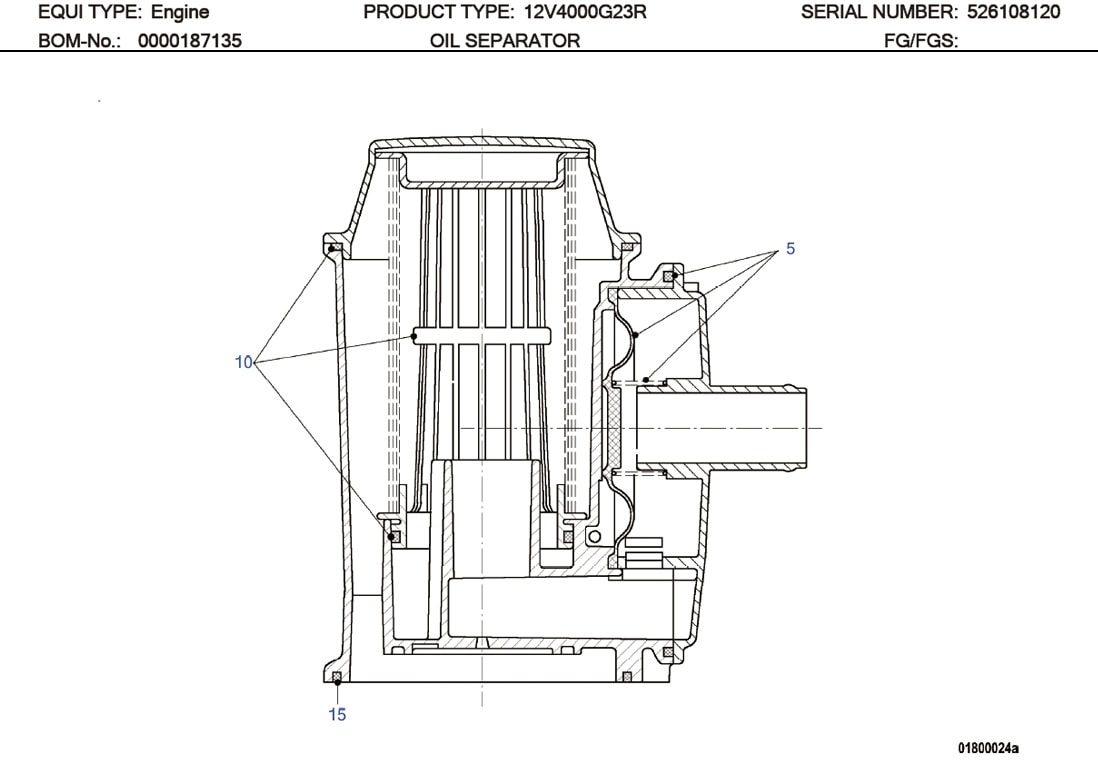 MTU 5410180233 Technical Engineering Exploded View