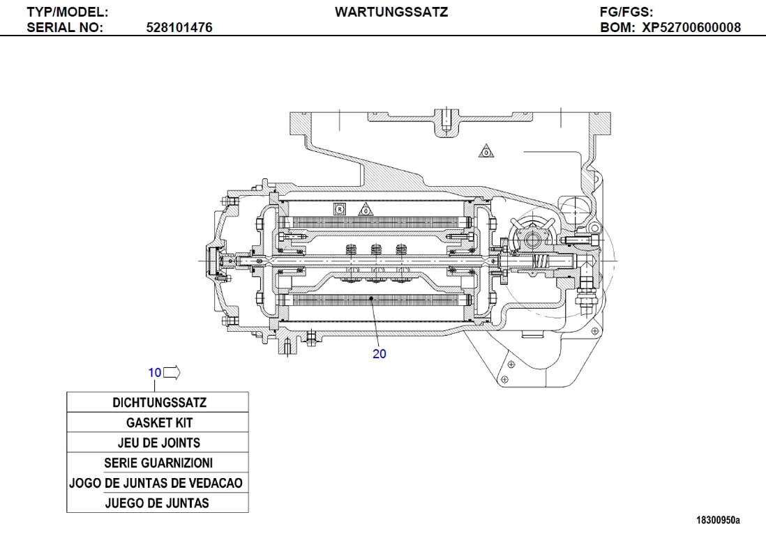 MTU XP52618300032 Technical Engineering Exploded View