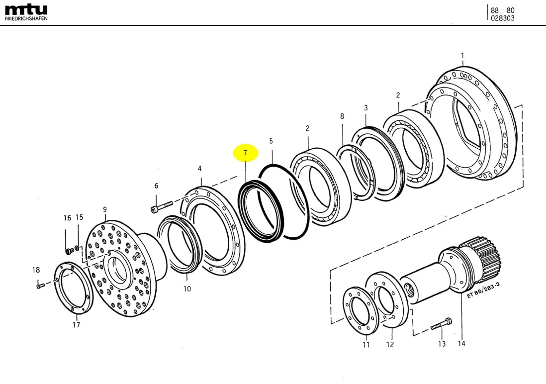 MTU 0189978947 RADIAL-LIP SHAFT SEAL