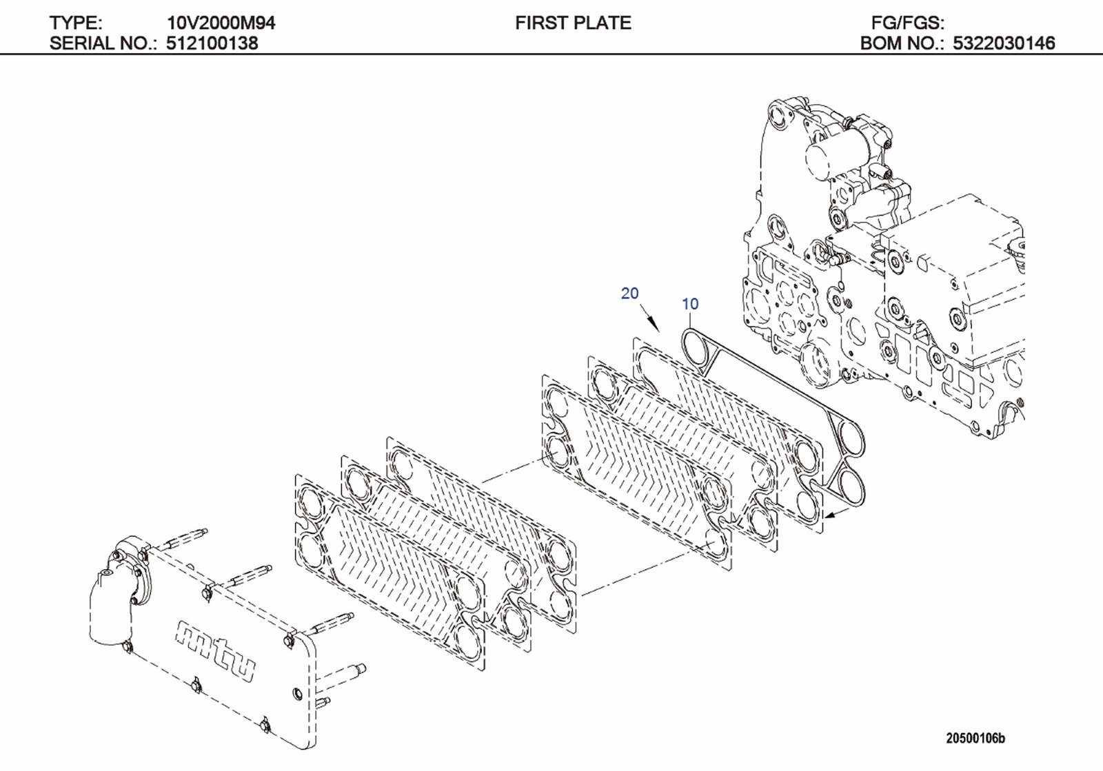 MTU X00028017 Technical Engineering Exploded View