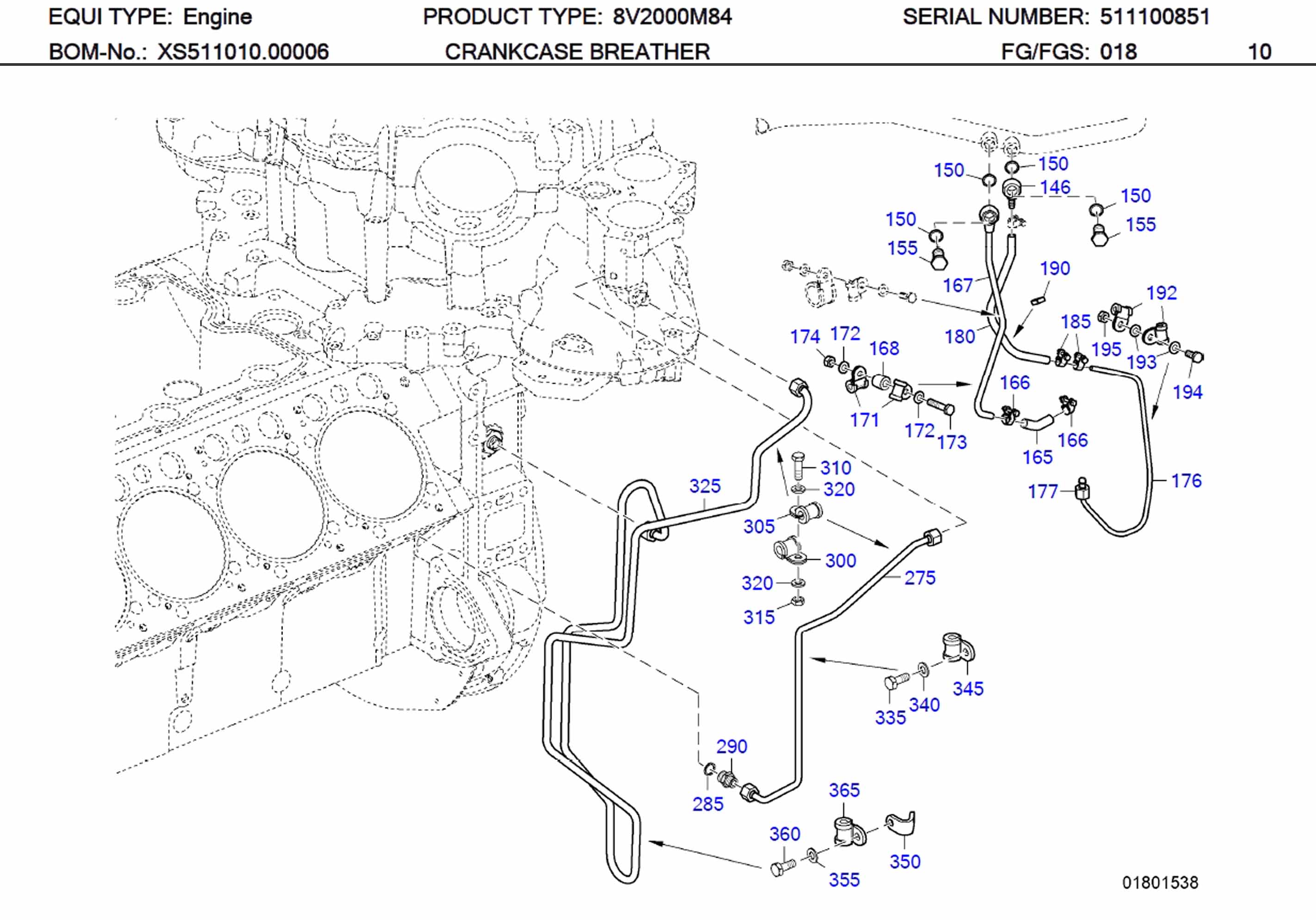 MTU X51201800007 Technical Engineering Exploded View