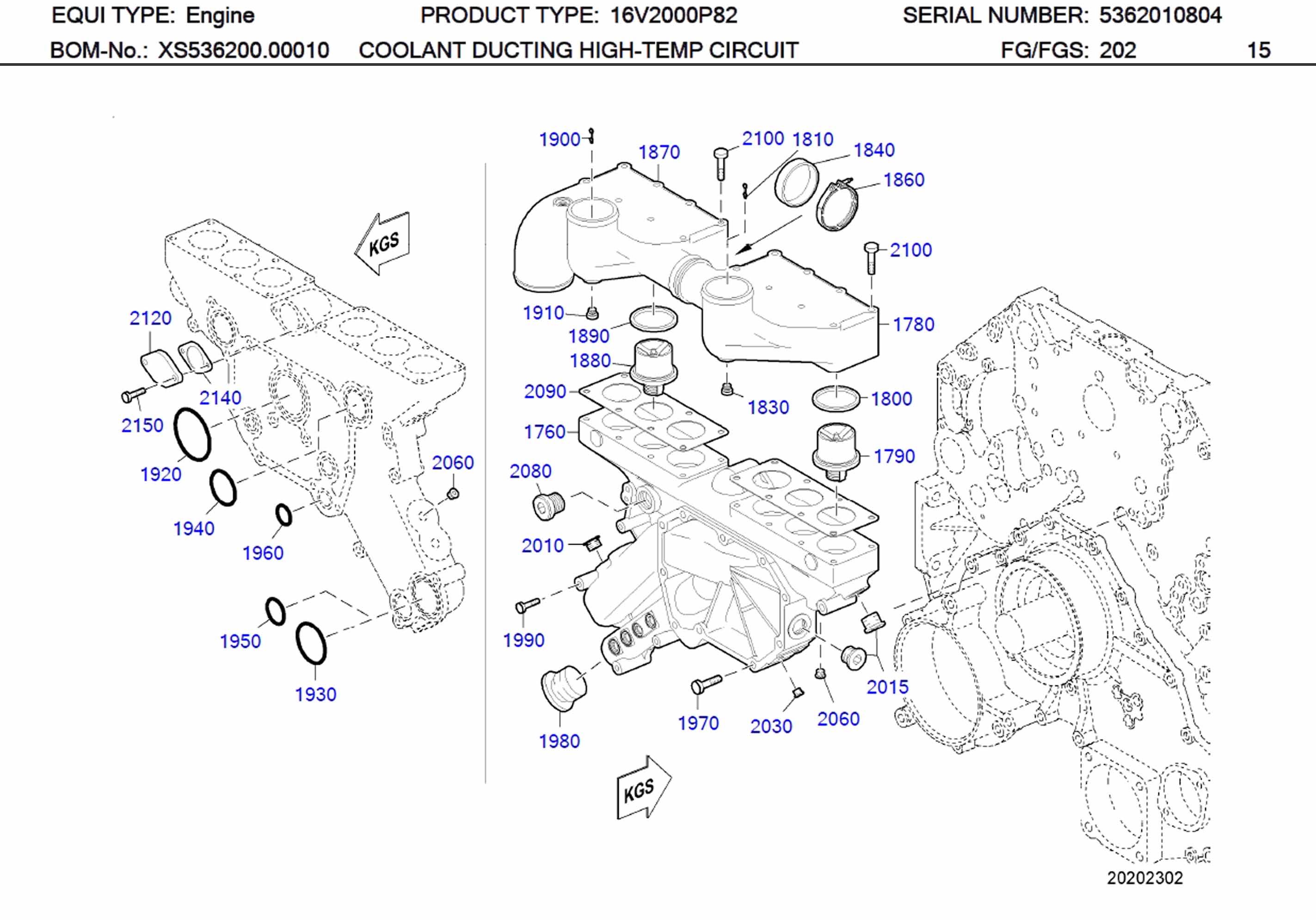 MTU 05144768 Technical Engineering Exploded View