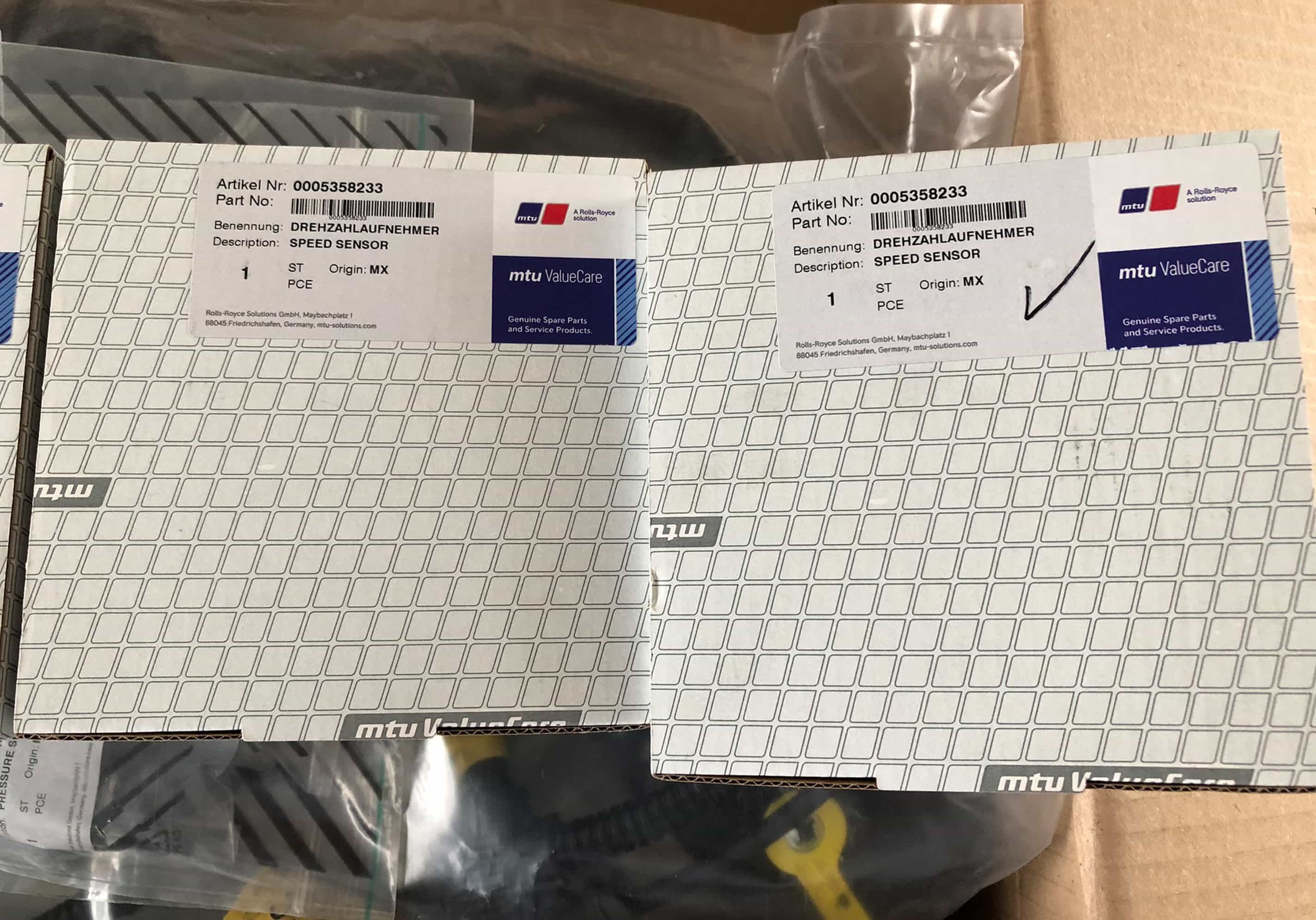 MTU 0005358233 SPEED SENSOR