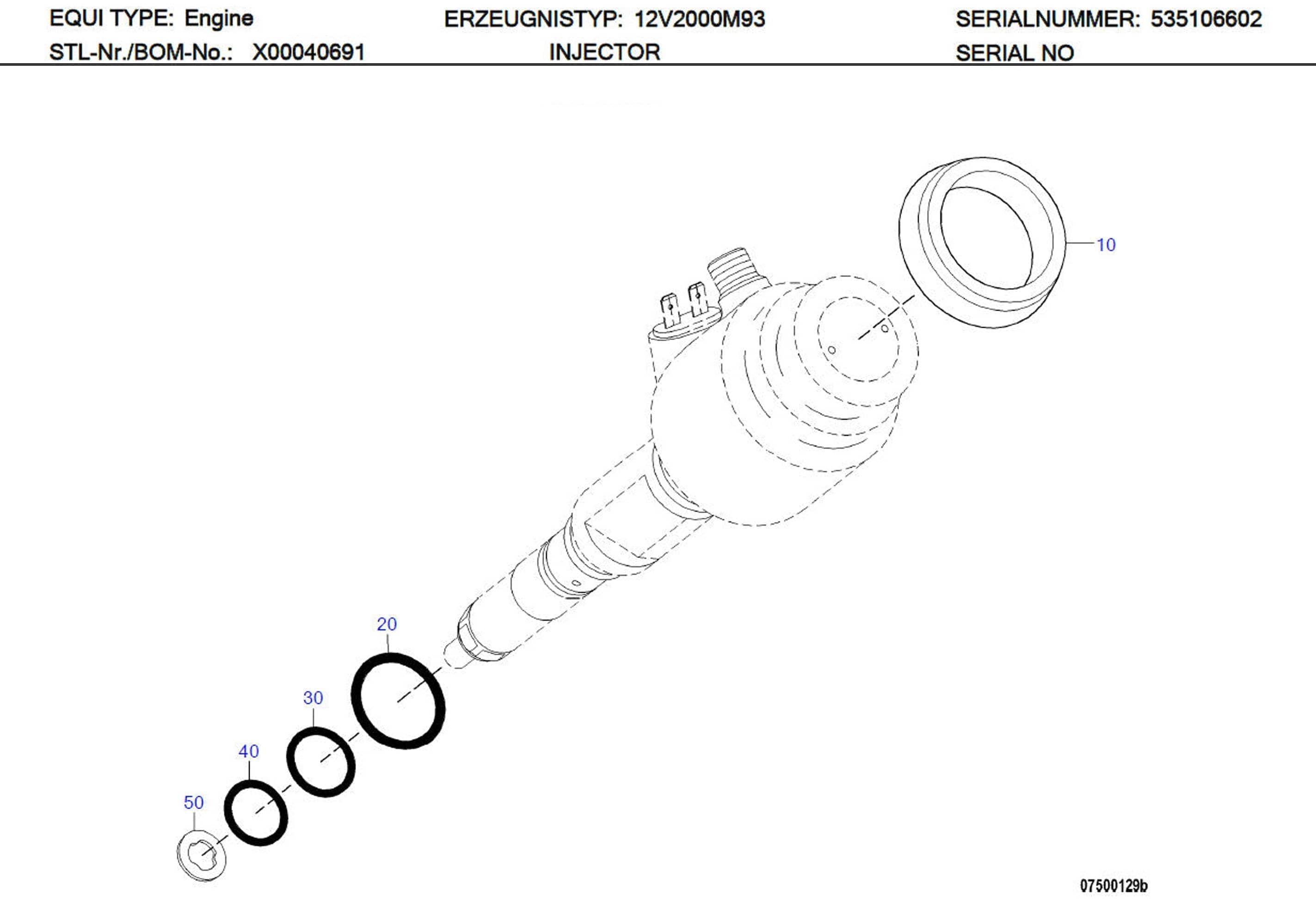 MTU X00009196 Technical Engineering Exploded View