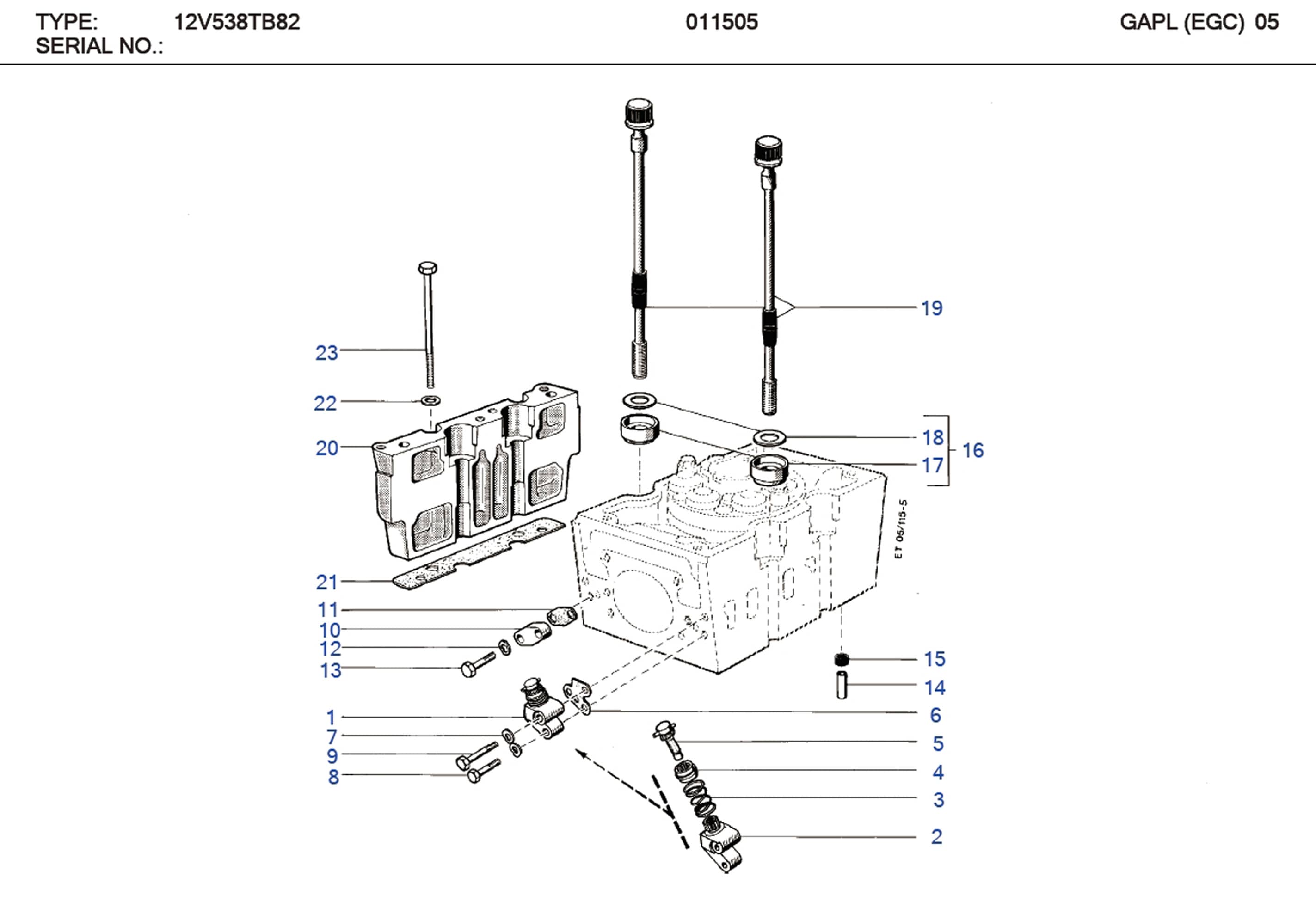MTU 135C04501/2 Technical Engineering Exploded View