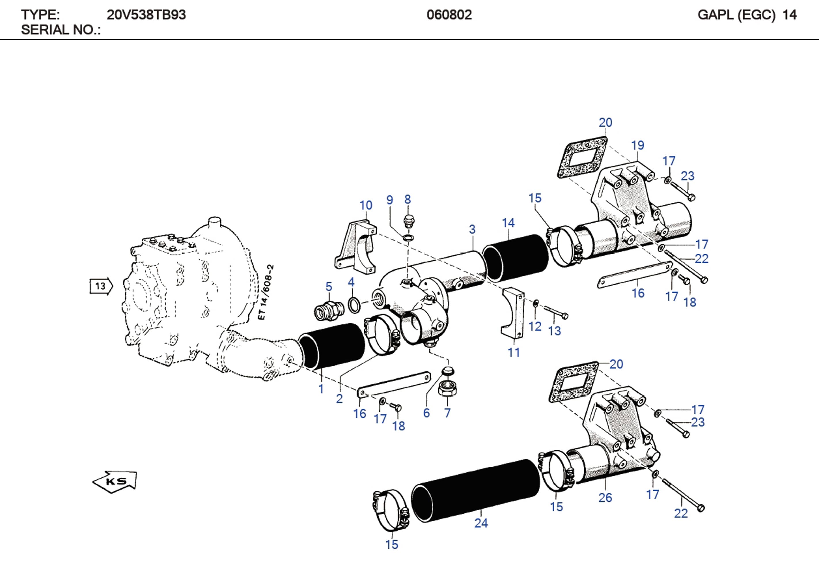 MTU 700368090002 Technical Engineering Exploded View