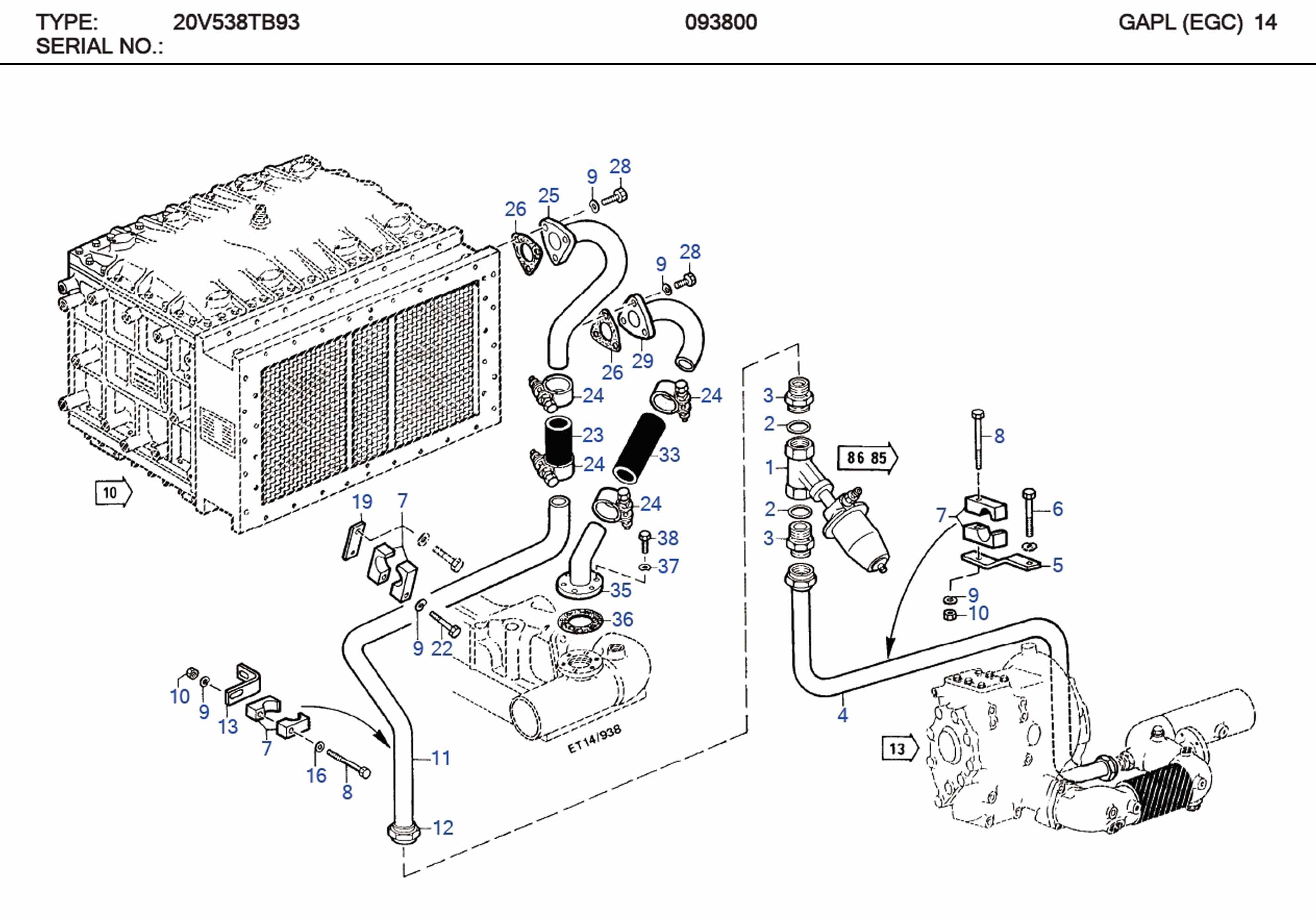 MTU 700368035002 Technical Engineering Exploded View