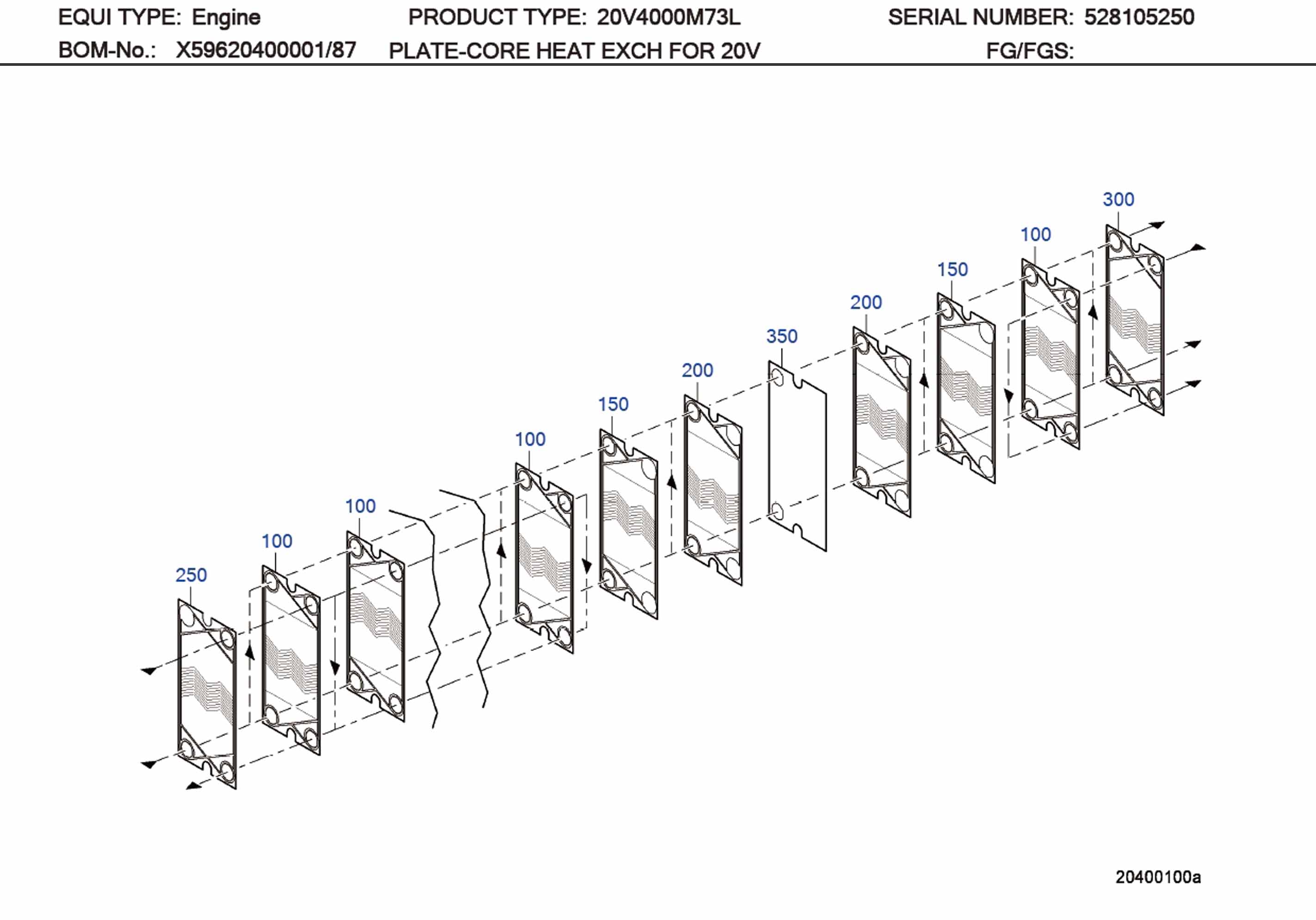 MTU 4000 Parts X00041552 COOLER PLATE 