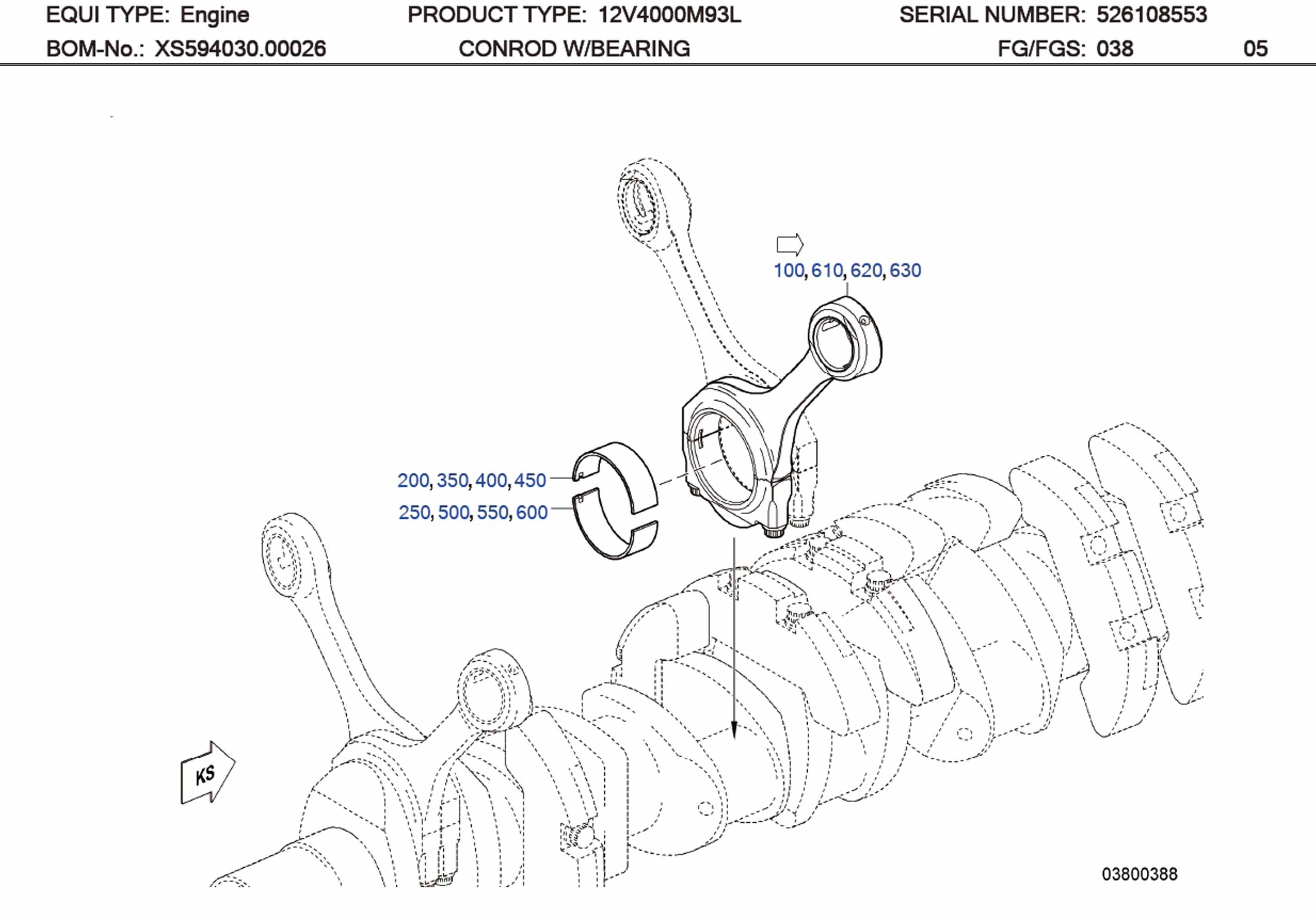MTU 5240384110 CONROD BEARING UPPER HALF