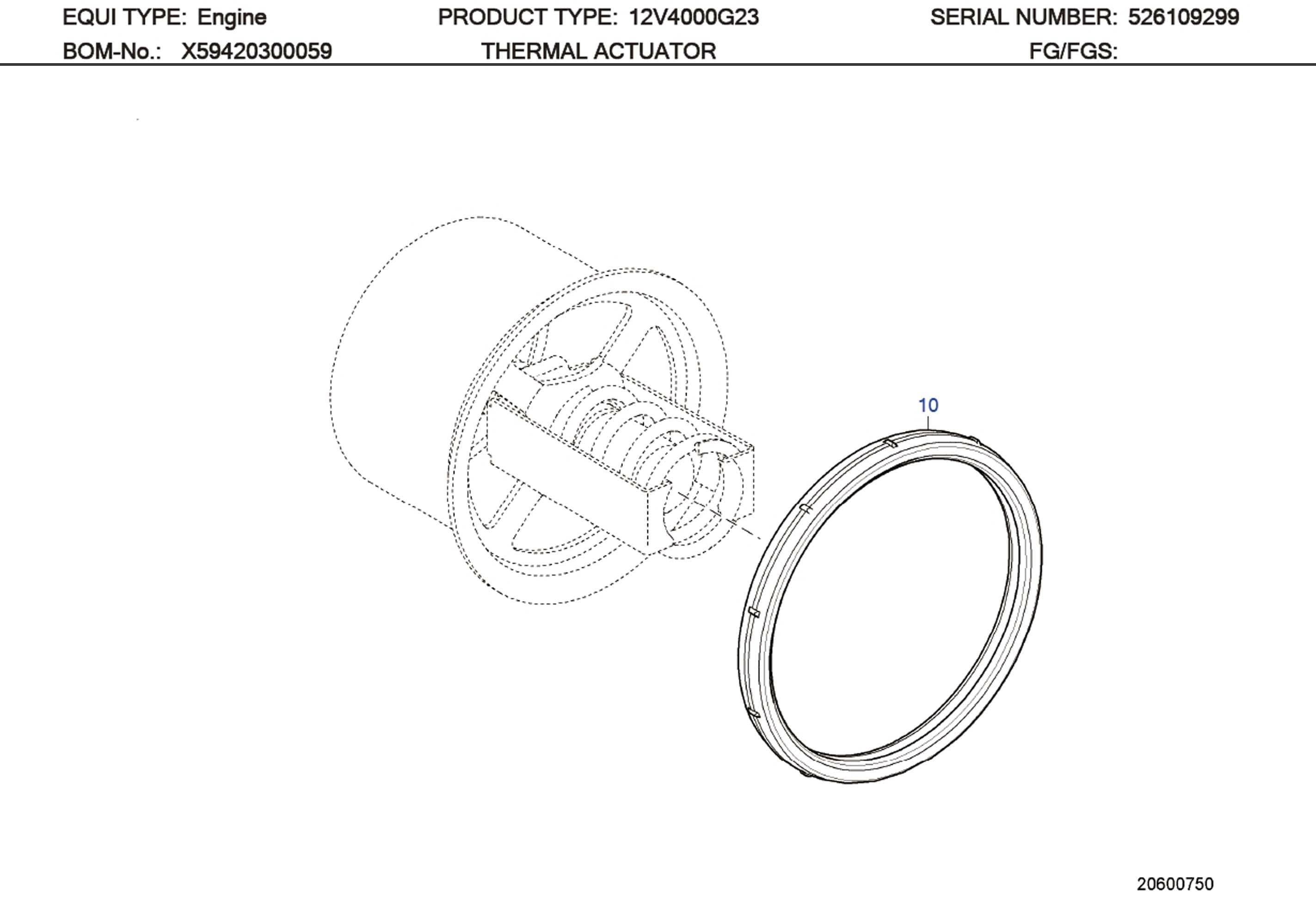 MTU XP59420300091 Technical Engineering Exploded View