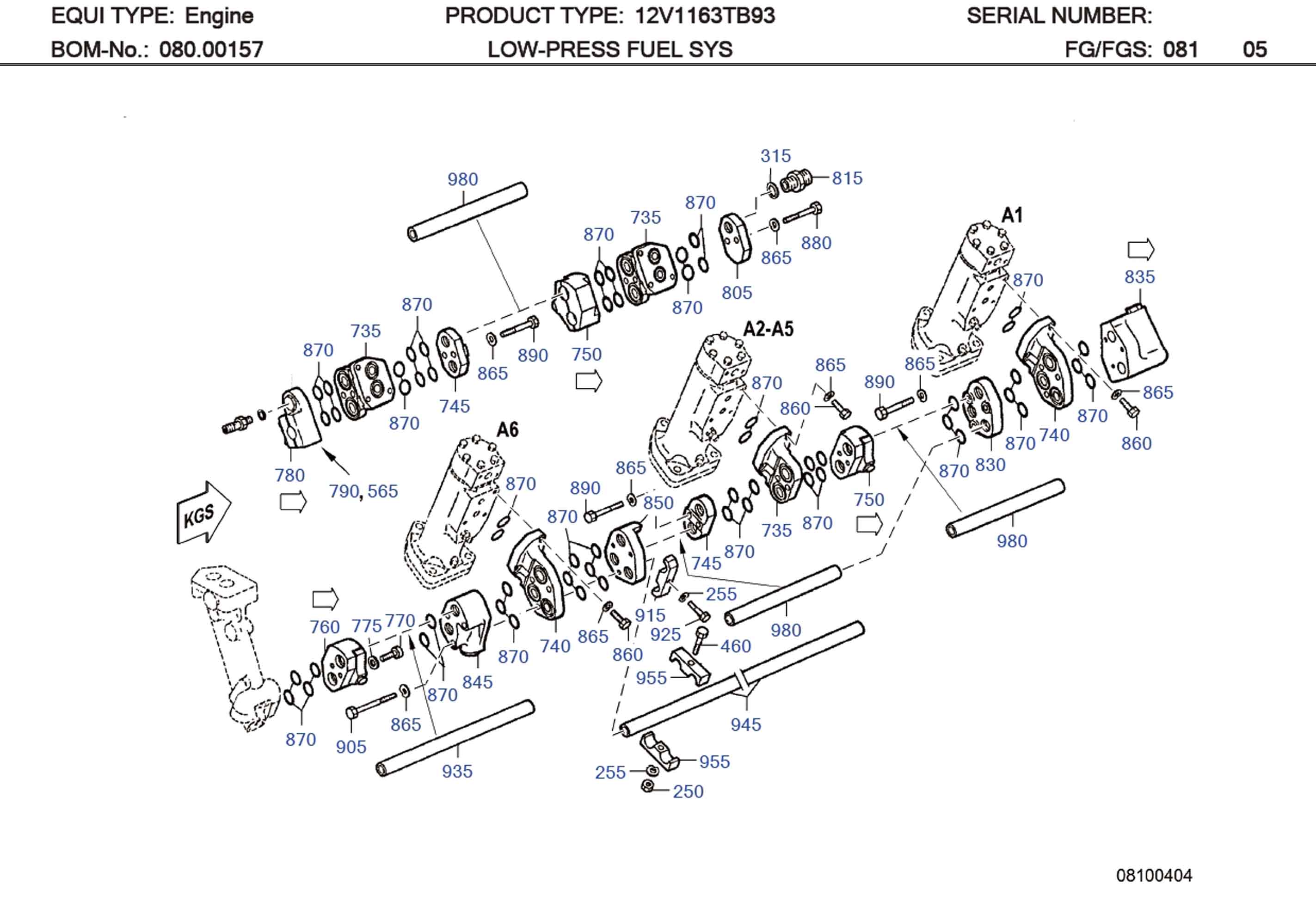 MTU 111D03014/1 Technical Engineering Exploded View