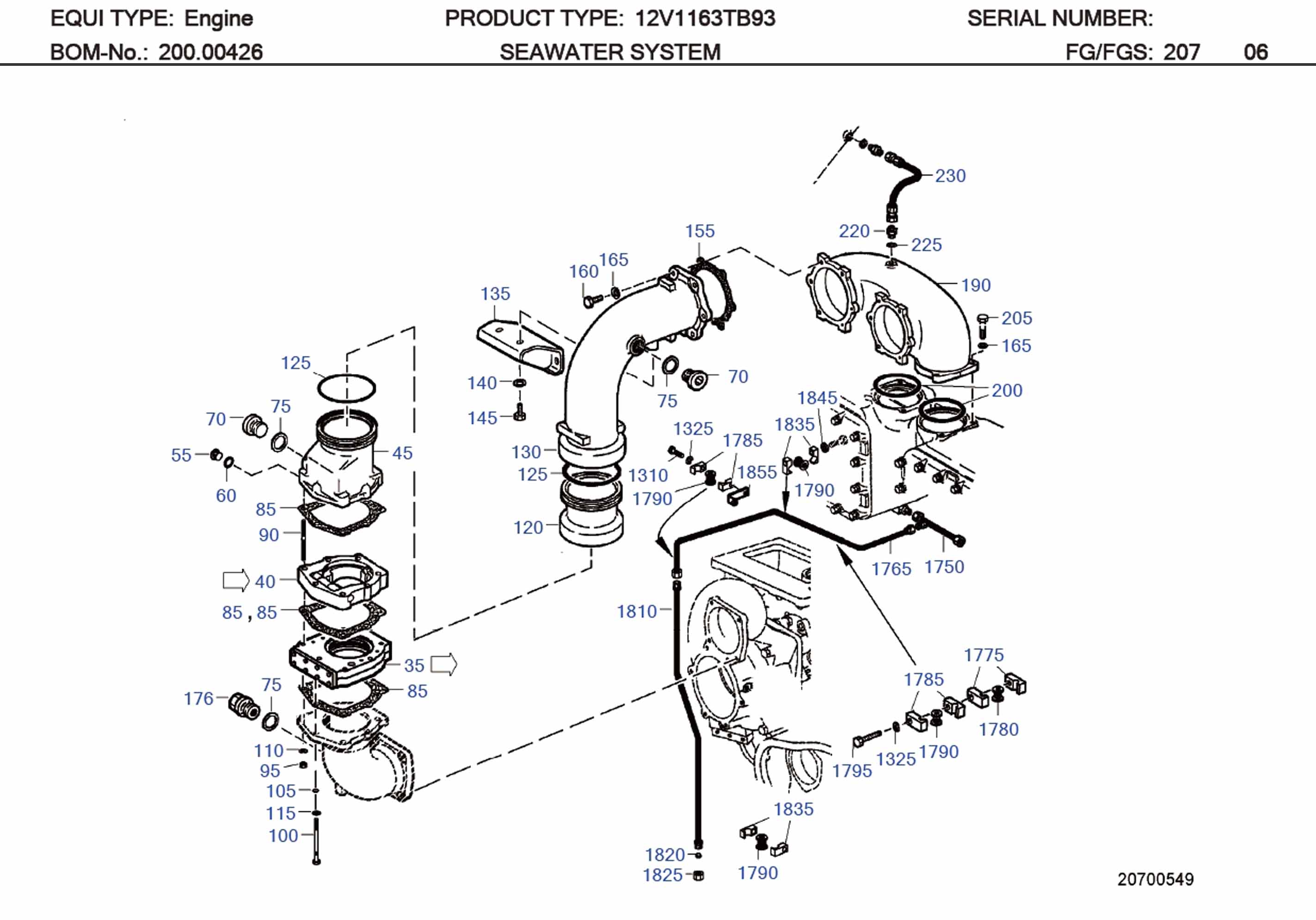 MTU 5849970040 Technical Engineering Exploded View