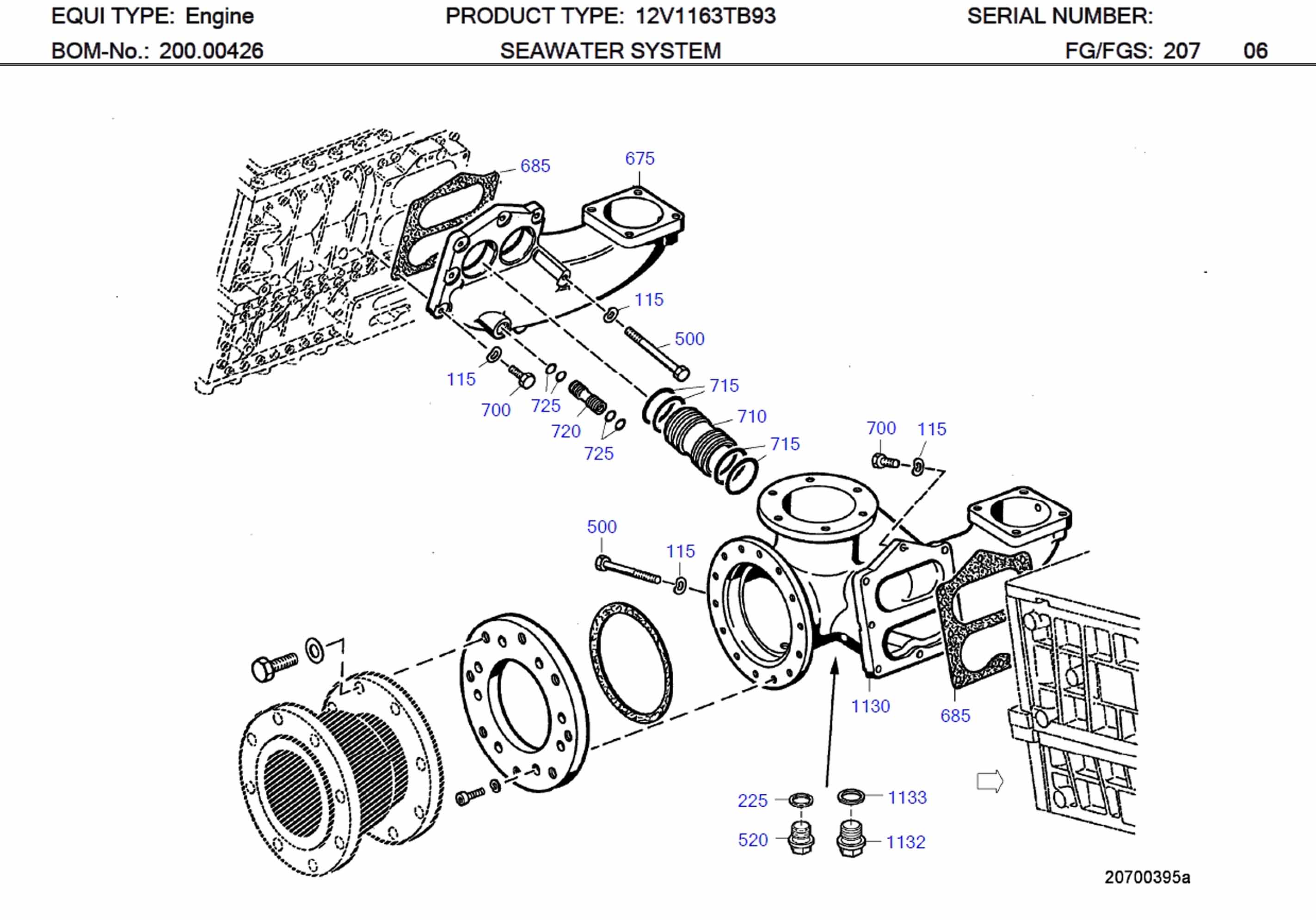 MTU 5842040180 Technical Engineering Exploded View