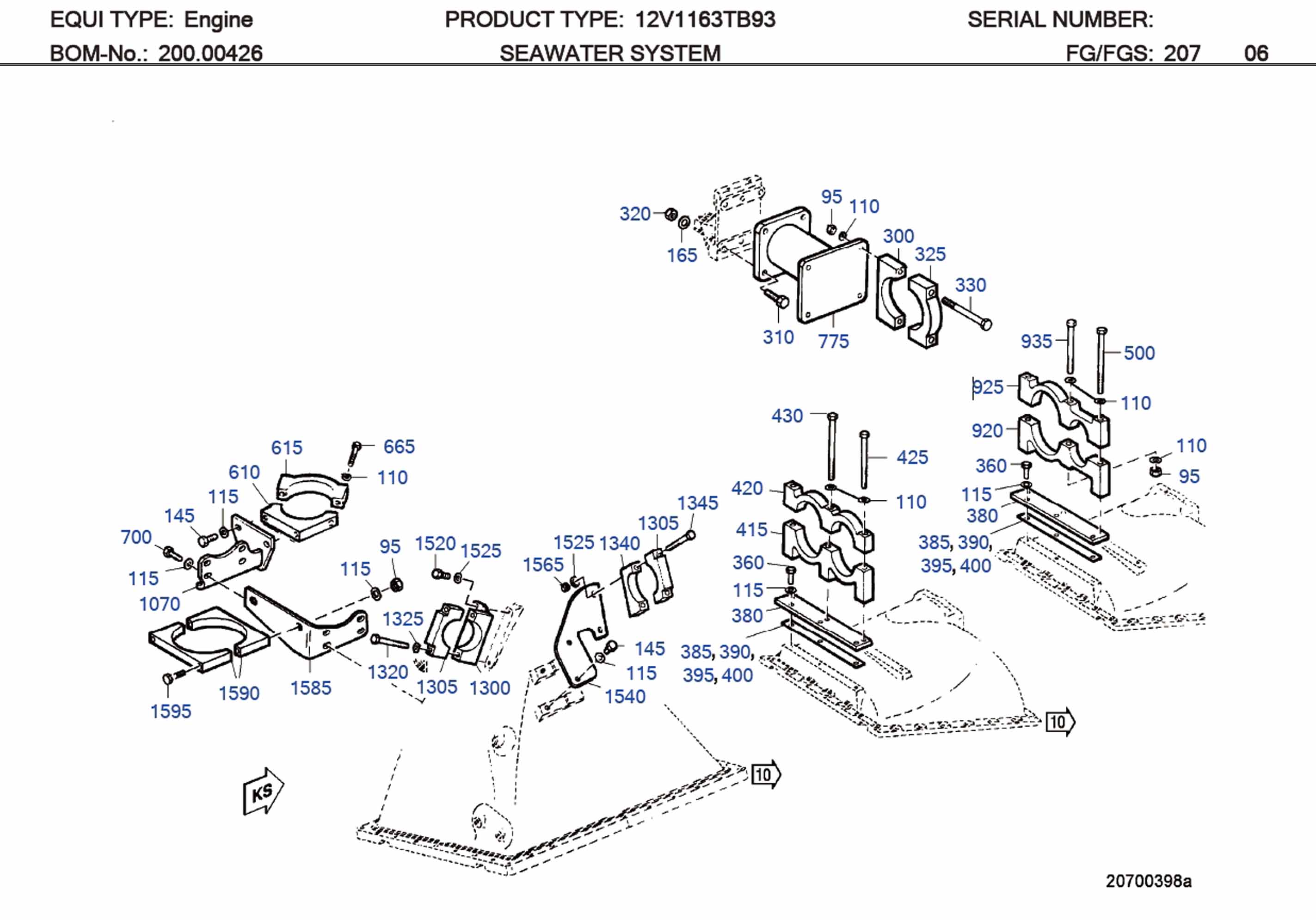 MTU 700346089100 Technical Engineering Exploded View