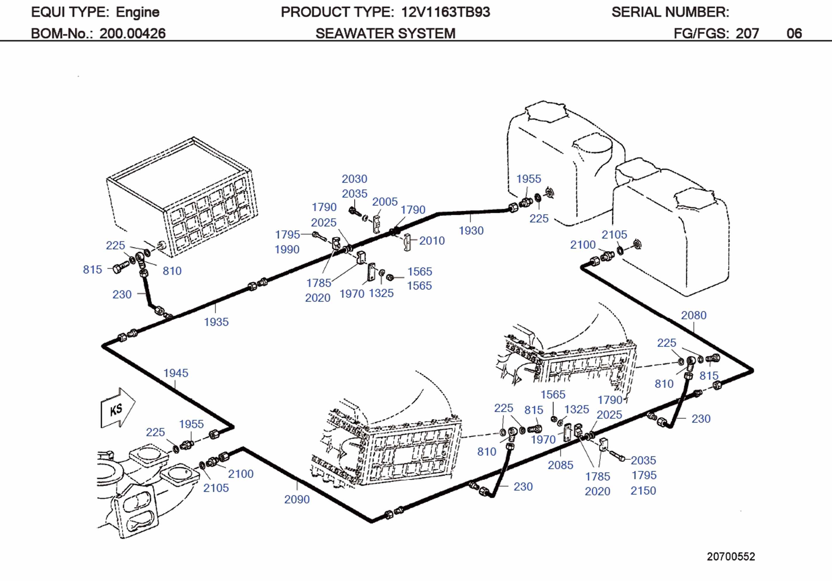MTU 700325018100 Technical Engineering Exploded View
