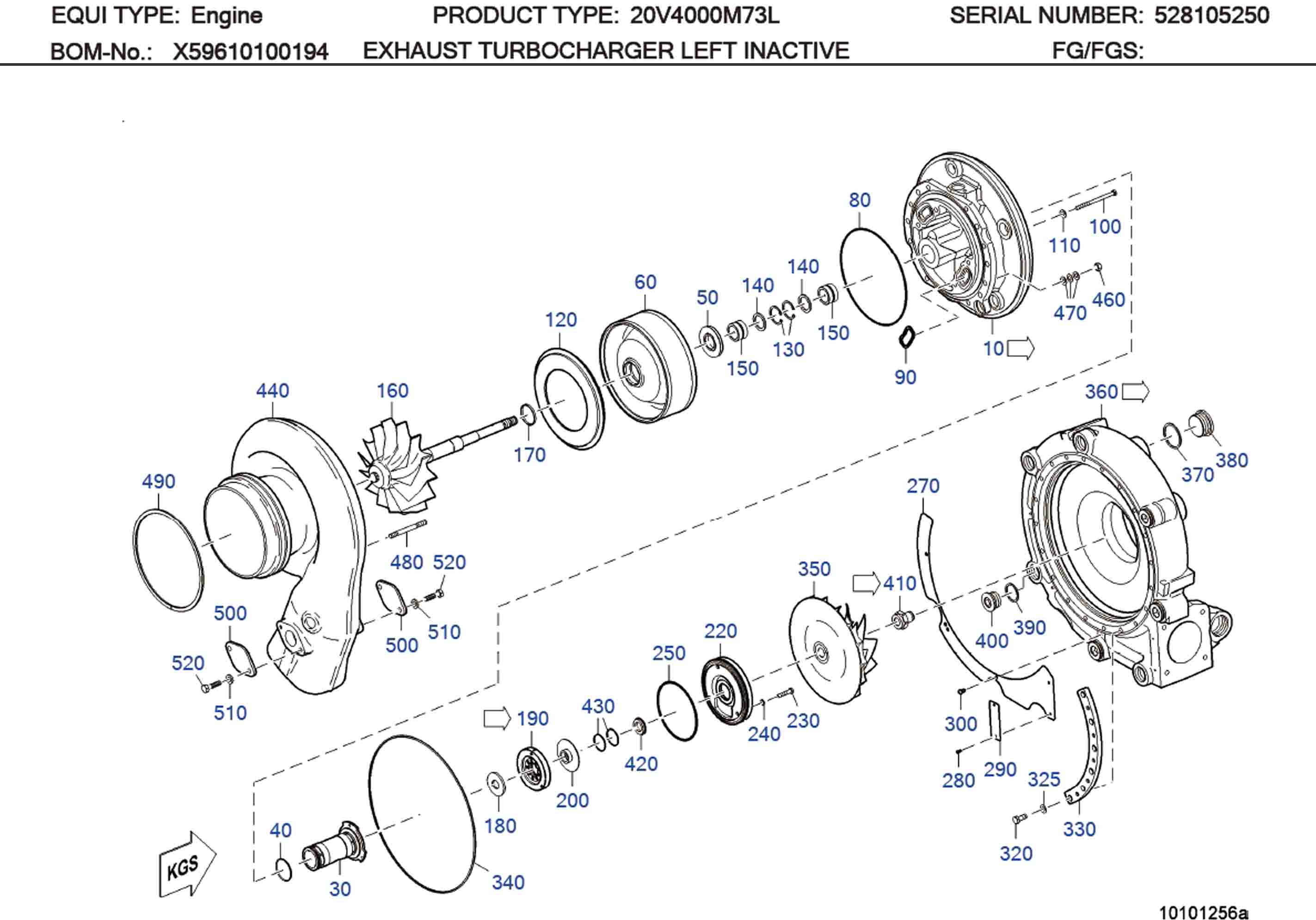 MTU 4000 Parts X59610100101 THRUST BEARING