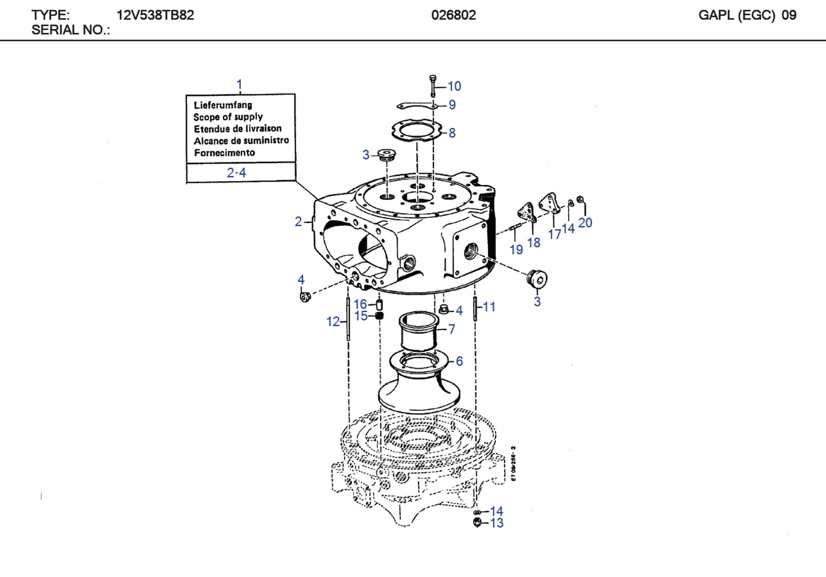 MTU 5030210580 Technical Engineering Exploded View