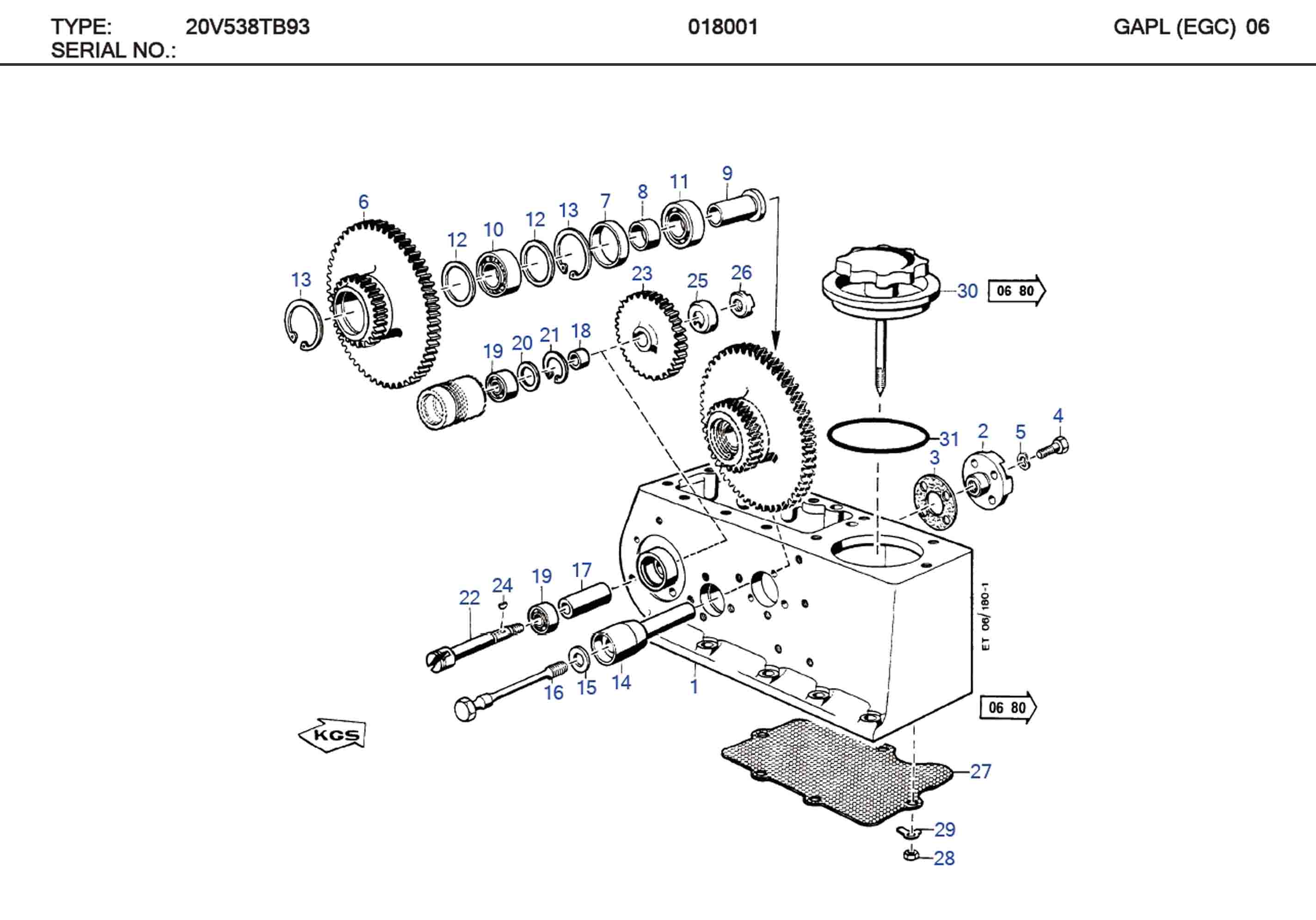 MTU 135D08007/1 Technical Engineering Exploded View
