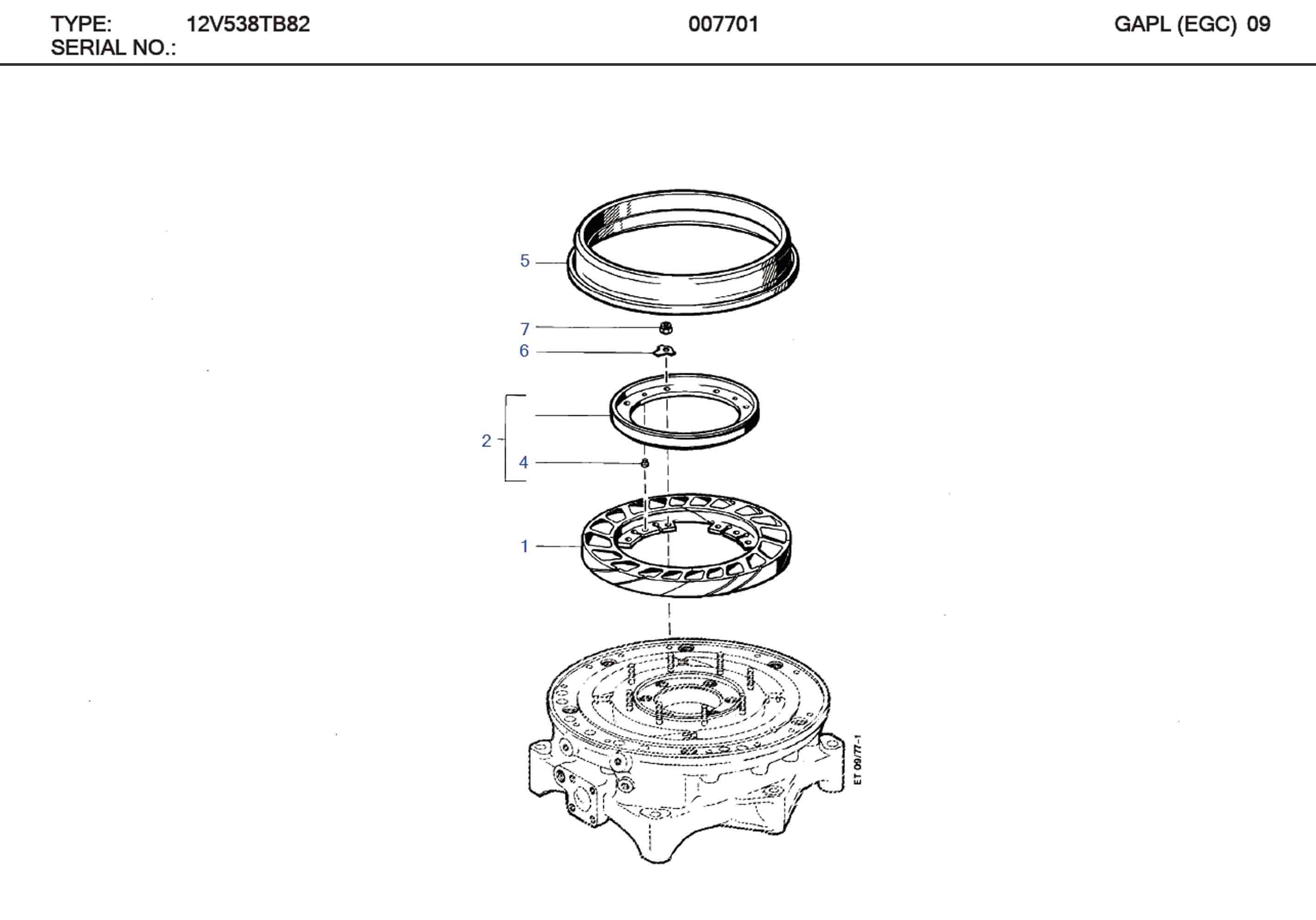 MTU 806A23001/1 Technical Engineering Exploded View