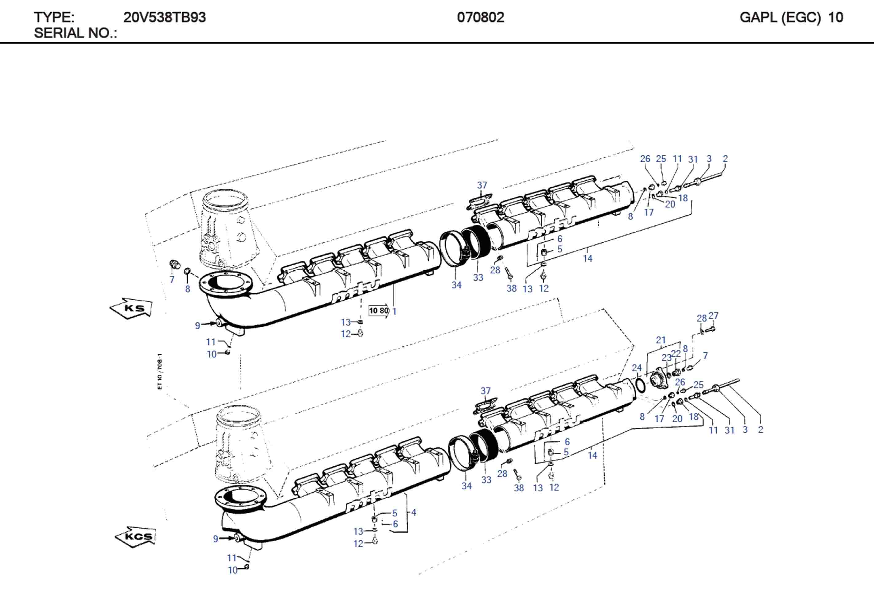 MTU 5600980180 Technical Engineering Exploded View