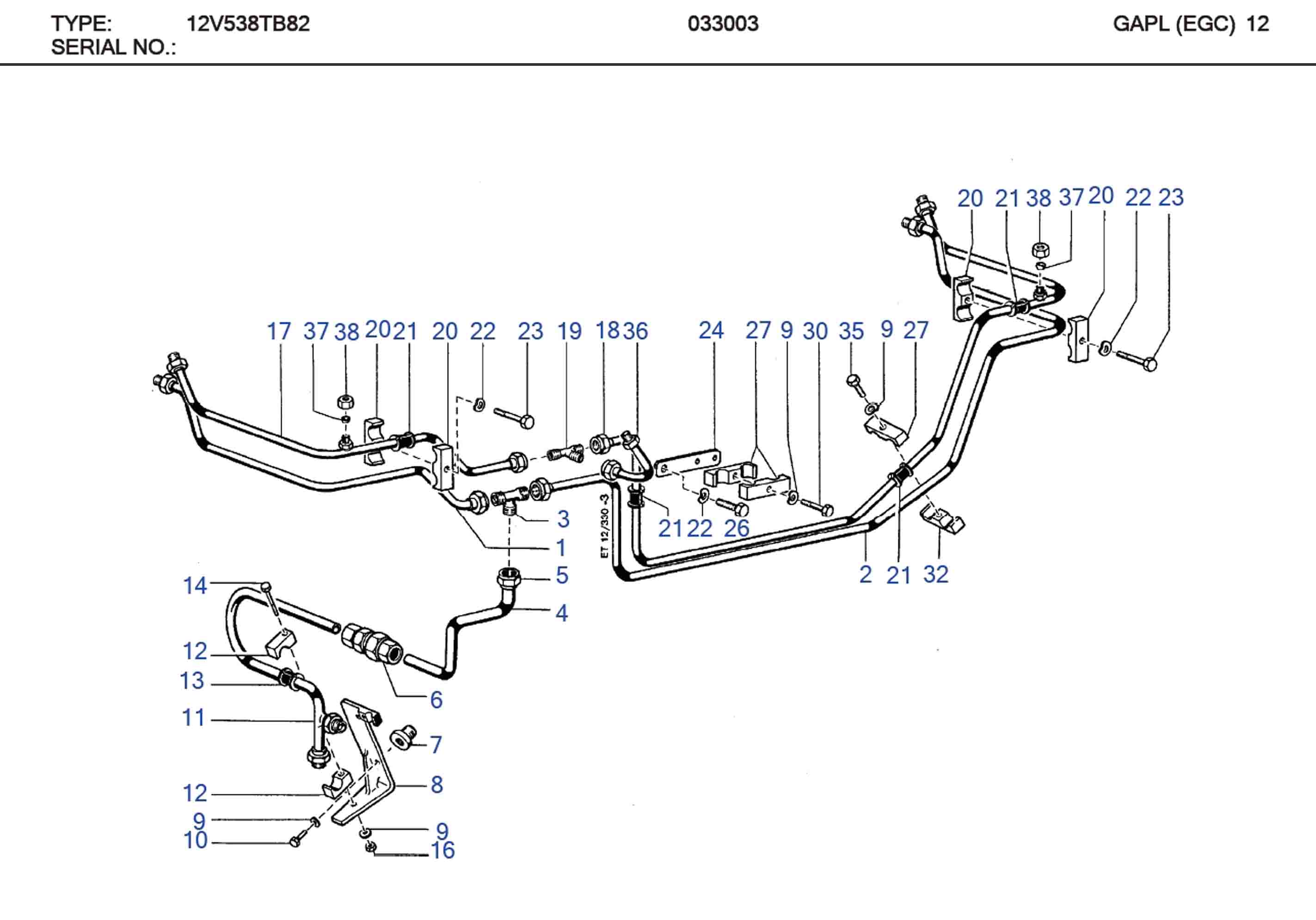 MTU 700327015000 Technical Engineering Exploded View
