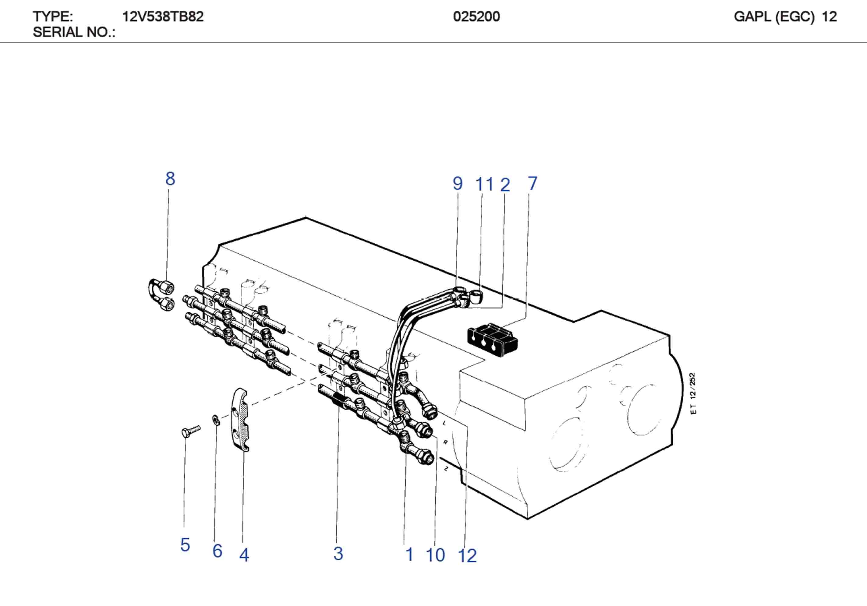 MTU 135D11006/1 Technical Engineering Exploded View